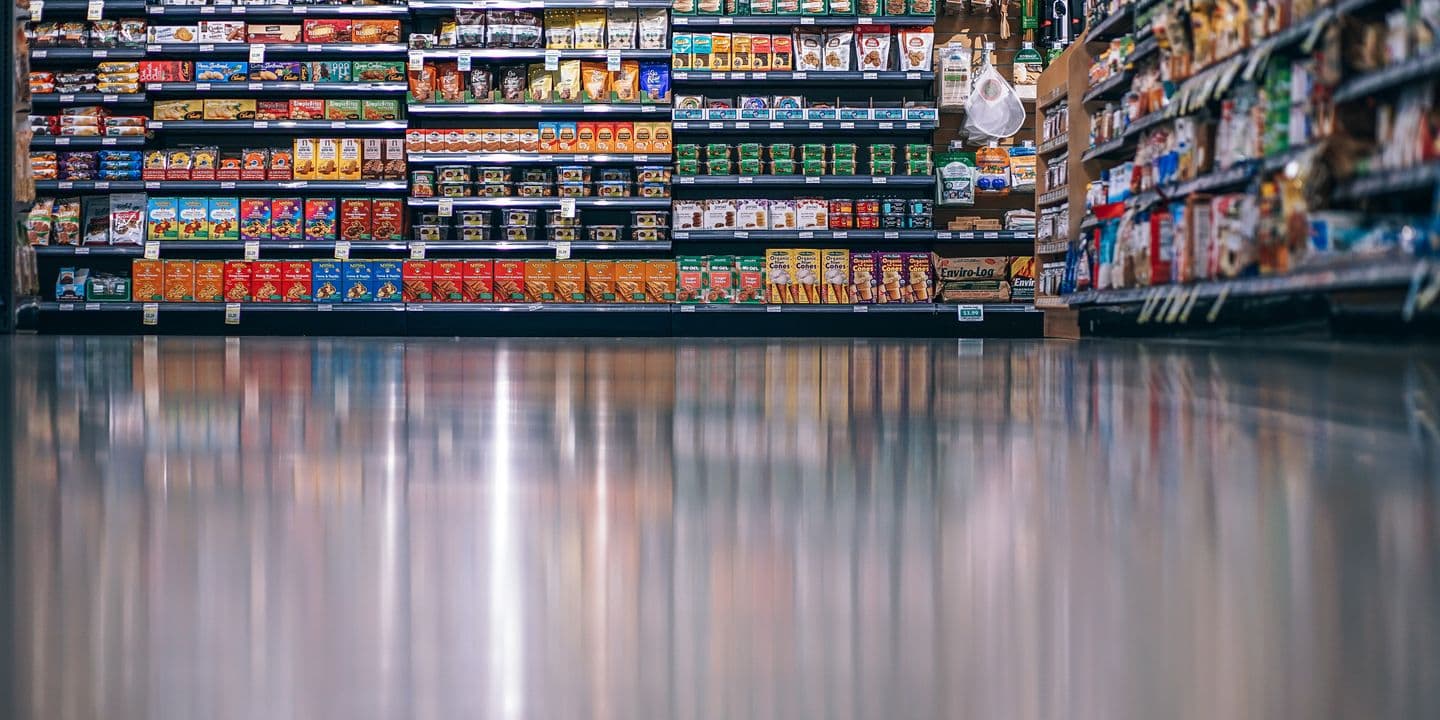 grocery shelves