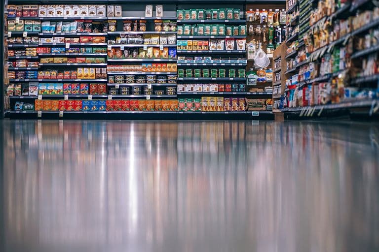 grocery shelves